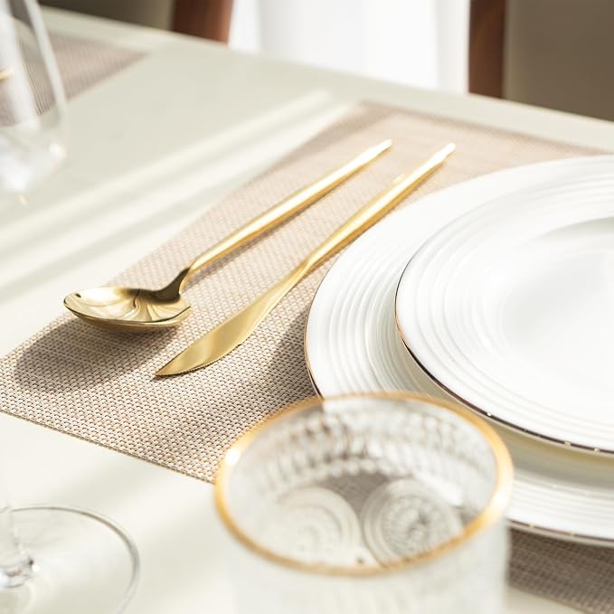 Placemats Set of 4 Vinyl/Plastic Woven Place Mats - Image 7
