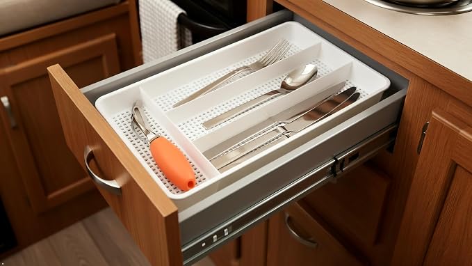 Dial Industries Small Utensil Silverware Kitchen Drawer Organizer, spoons and - Image 6