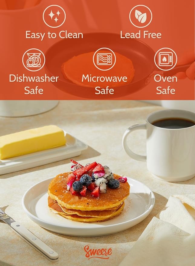 Sweese 7.4 Inch Porcelain Dessert Plates, Microwave Oven Safe - Image 3
