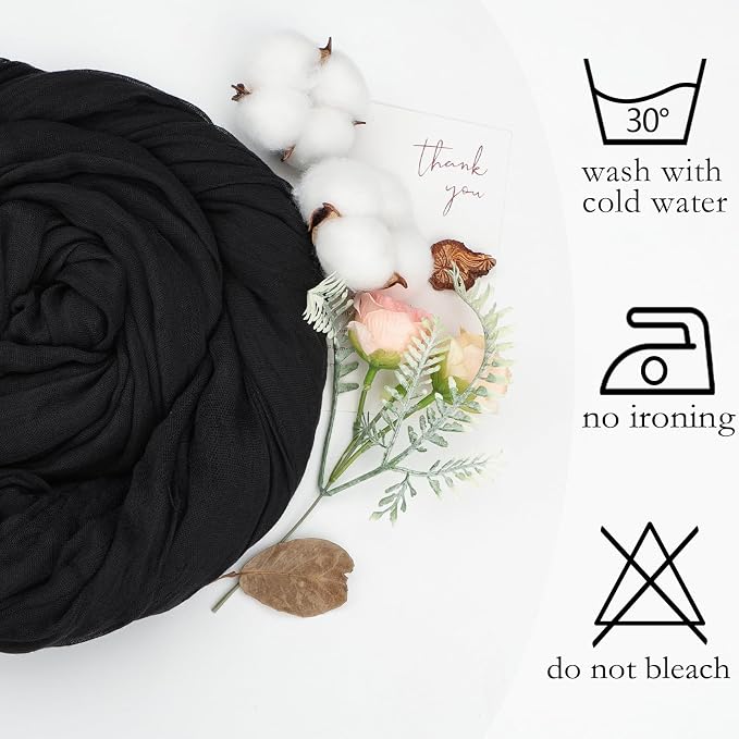 12 Pack Black Cheesecloth Table Runner 35 x 120 Inch | Boho Gauze Cheese Cloth - Image 5