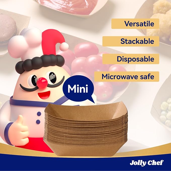 1/4lb Paper Food Tray 250 Pack Disposable Food Serving Boats | Small Paper Food - Image 5