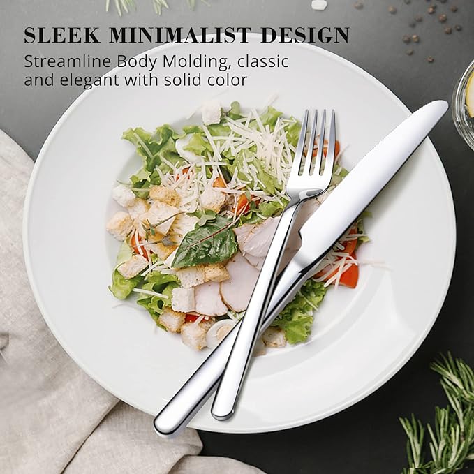 4-Piece Dinner Knives Set, 8.9-Inch Stainless Steel Table Knives | Mirror - Image 4