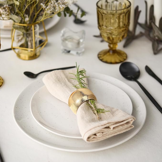 Lallisa 100 Pcs Gold Napkin Rings Bulk Metal Classic Brass Napkin Ring Holders - Image 6