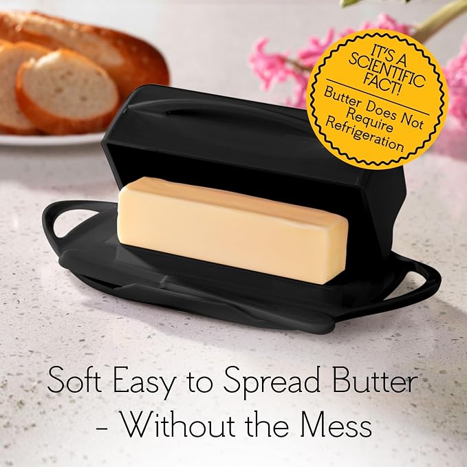 Flip Top Butter Dish with Attached Lid & Matching Knife, 2 Pack - Image 5