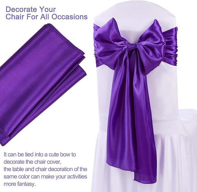 Purple Satin Table Runners 10 Pack 12x108 inch Silk Smooth Fabric | Bright - Image 4