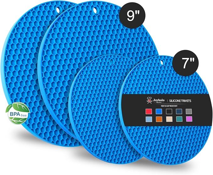 4 Pack Silicone Trivet for Hot Dishes | Heat Resistant Silicone Pot Holders for by Joyhalo