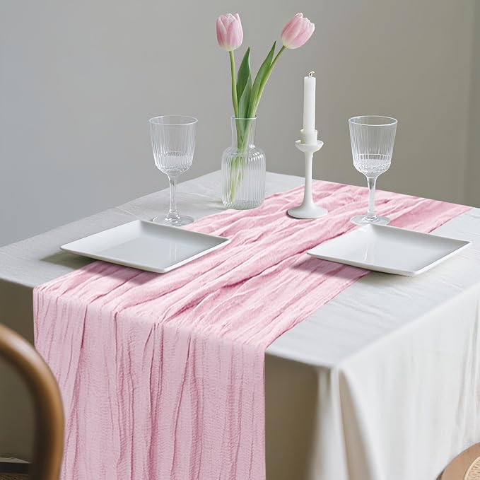 1 Pack Cheesecloth Table Runner 10Ft Christmas Gauze Boho Table Runners - Image 5
