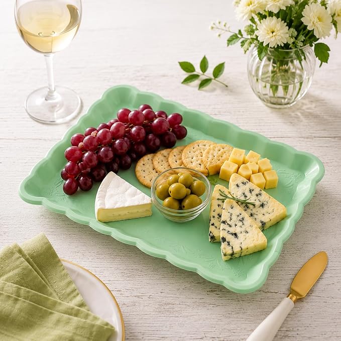 6 Pack Light Green Plastic Serving Trays - Image 3