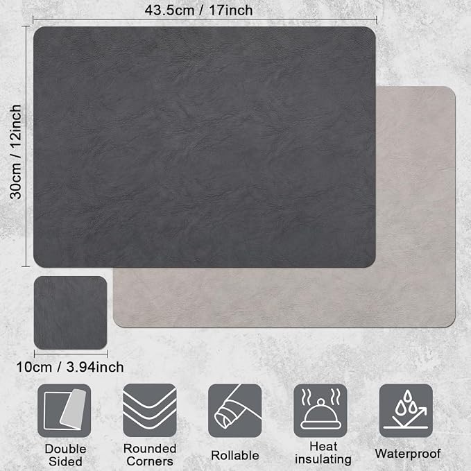 Vinyl Placemats Set of 6, Dual Sided Place Mats - Image 9