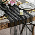 Artoid Mode Pearl Black Gauze Table Runner 120 Inch 10FT, Seasonal Sheer Dining by ArtoidMode