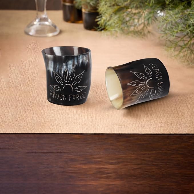 Handicrafts Home Viking Horn Shot Glasses Set of 12, Rustic Viking Drinkware - Image 8