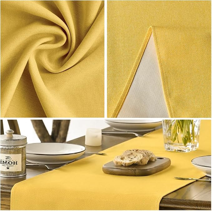 Artoid Mode Yellow Table Runner, Seasonal Summer Fall Washable Kitchen Dining - Image 4