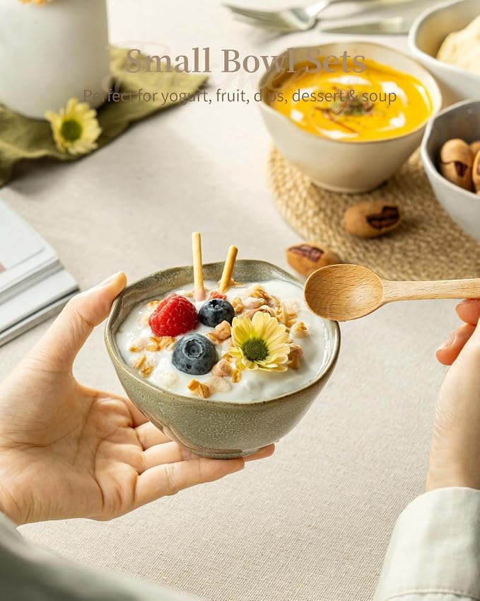 Besmeety 8oz Ceramic Small Bowls Set of 4, Cereal Bowls - Image 3