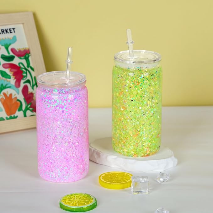 16 oz Plastic Snow Globe Tumbler, 8 Pack Double Wall Snowglobe Tumbler - Image 6