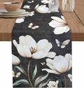 Farmhouse Floral Table Runners 120 Inches Long, Cotton Linen Fabric Table by Edwiinsa