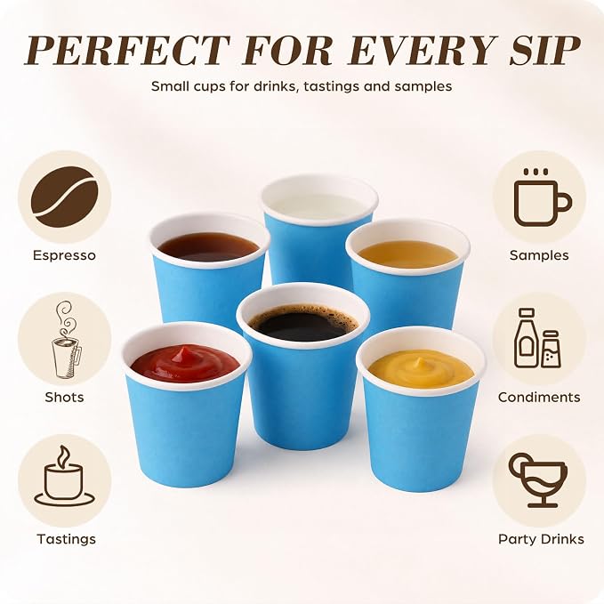 300 Pcs Mini Coffee Cups Brown Culture Cup 2oz Disposable Bathroom Cups Paper - Image 5
