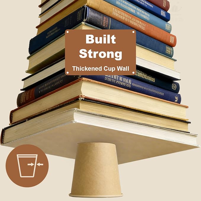 3 oz 300 Pack Disposable Coffee Cups, Bulk Brown Disposable Paper Cups - Image 5