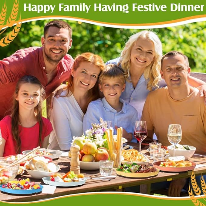 PUPOPIK 9" Unbreakable Divided Plates Set of 5, Wheat Straw Plate Reusable - Image 9