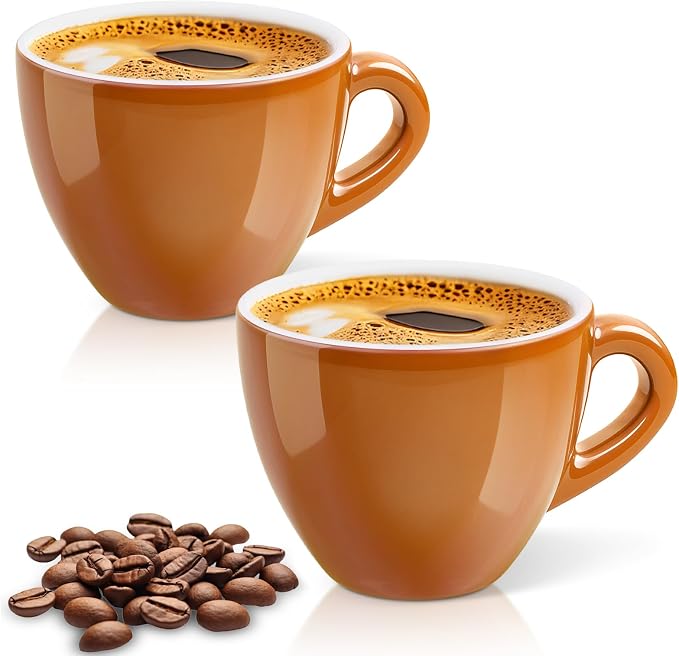 Pilnocok Ceramic Espresso Cups Set of 2, 2.5 oz Coffee Small Mugs | Demitasse by Pilnocok