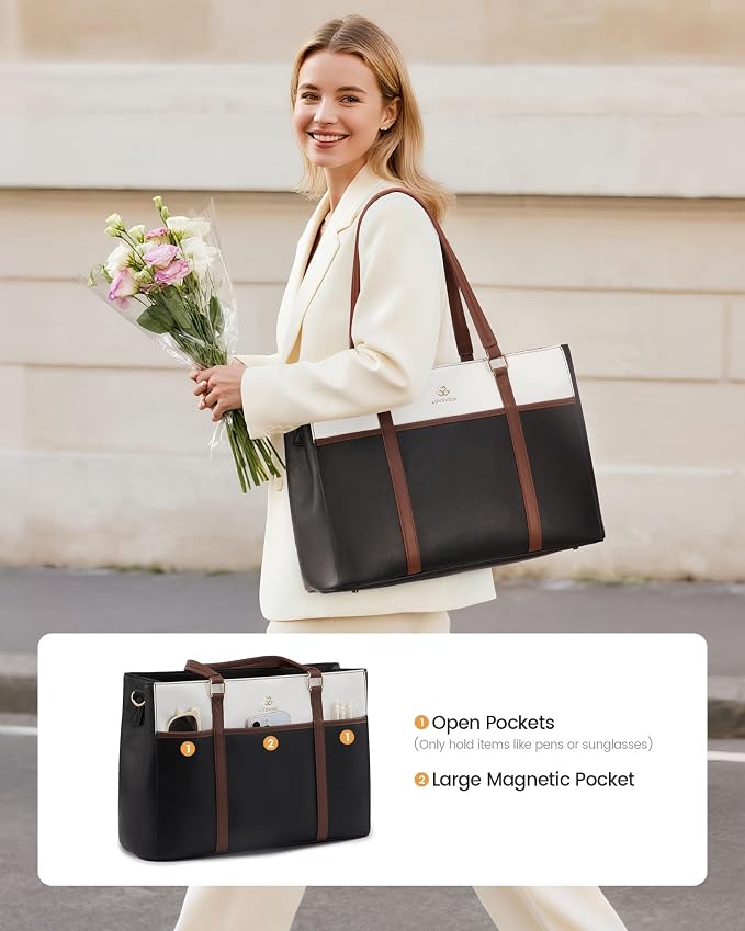 LOVEVOOK Lunch Bag for Women, Work Laptop Tote Bag - Image 3