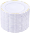 DaYammi 60PCS White and Gold Plastic Plates, Disposable Heavy Duty Plates by DaYammiwillaccompanyyou