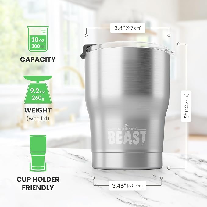 Beast 10 oz Tumbler Stainless Steel Vacuum Insulated Coffee Ice Cup Double Wall - Image 6