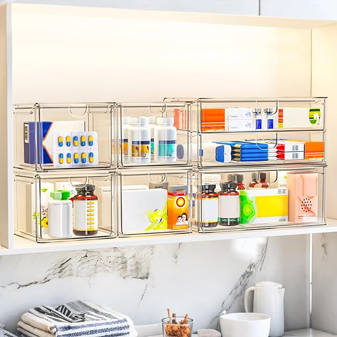 6-Pack Acrylic Stackable Storage Drawers - Image 5