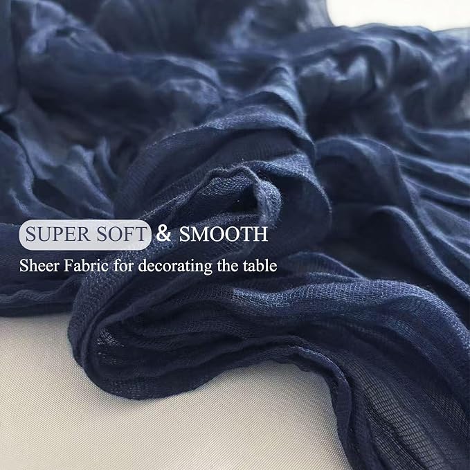 6Pack Navy Blue Cheesecloth Table Runner 20 x 120 inch Gauze Table Runner | - Image 4