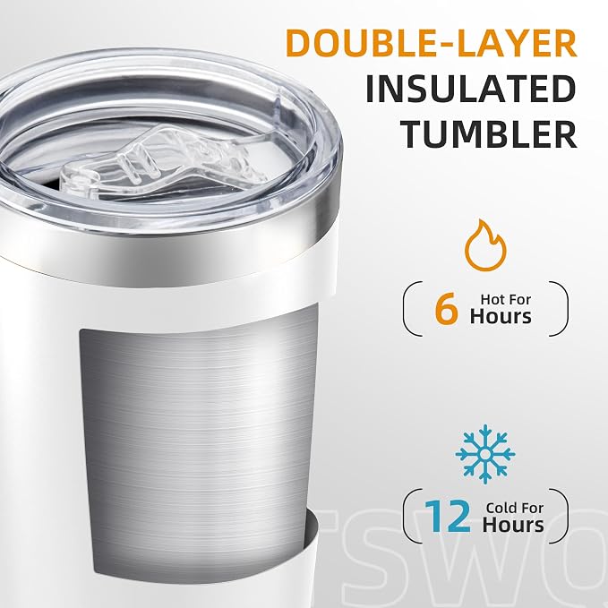 20oz Tumbler Bulk with Lid Stainless Steel Tumblers, 12 Pack | Leak Proof Lid - Image 2