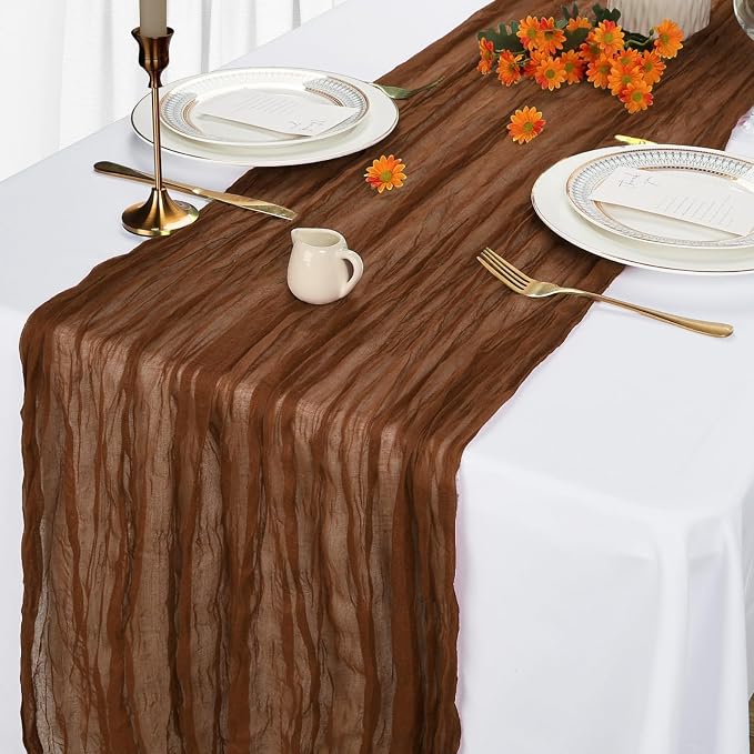 6 Pack Brown Cheesecloth Table Runner 10Ft Gauze Cheese Cloth Table Runner - Image 4