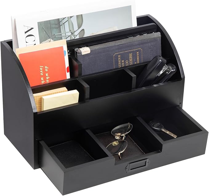 canwedance Distressed Rustic Wooden Office Desk Organizer 5 Compartment by canwedance