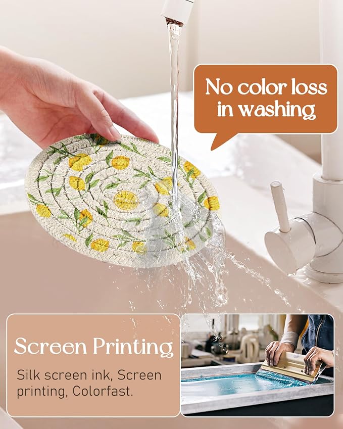 Absorbent Cup Coasters Set of 6 - Image 2