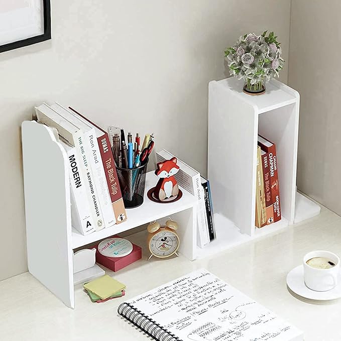 YGYQZ Adjustable Desktop Shelf Organizer, 3-Tier Expandable Desk Shelf - Image 2