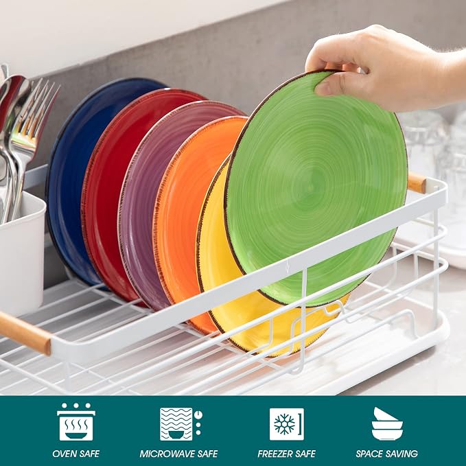 vancasso Bonita Muticolor Salad Plate Set of 6, 7.5 Inch Ceramic Dessert Plate - Image 4