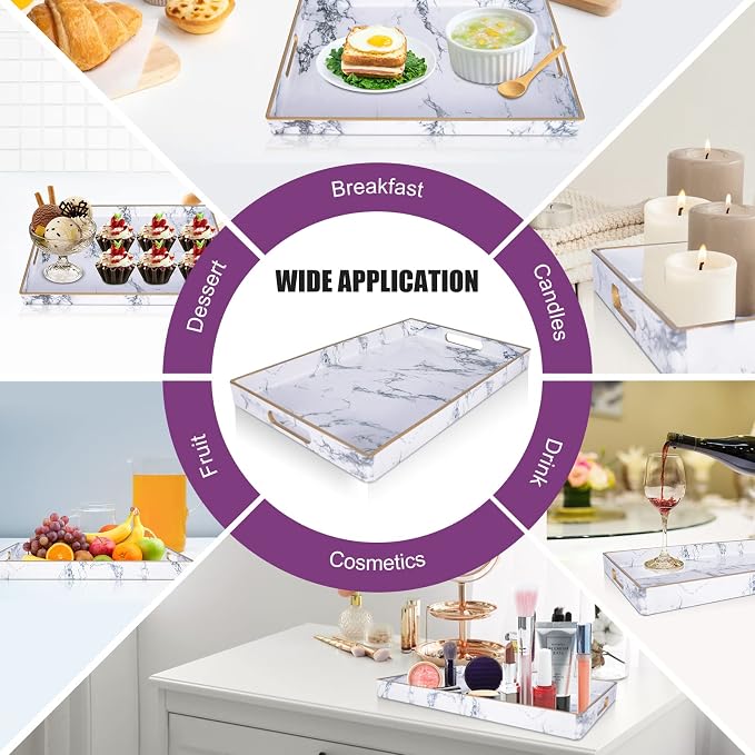 Gifturbo White Serving Tray, Marble Serving Trays - Image 6