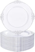 Nervure 100Pcs 7.5'' Silver Plastic Plates, Disposable Plates by Nervure