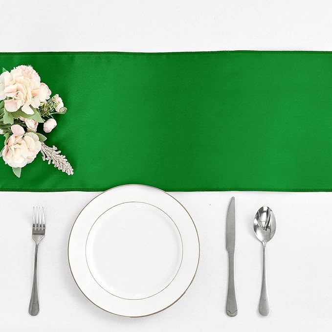15-Pack Emerald Satin Table Runner 12 x 108 Inch Long Fuchsia Bright and Smooth - Image 2