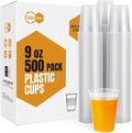 Turbo Bee 500 Pack 9oz Disposable Plastic Cups, Heat-Resistant & Food Safe by TurboBee