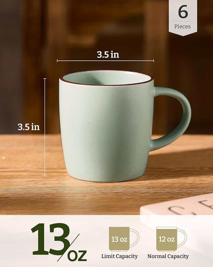 famiware Mercury Coffee Mugs 13 oz, Coffee Mugs Set of 6 - Image 4