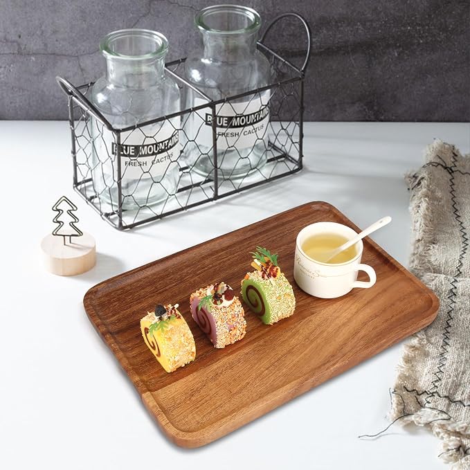 Acacia Wood Trays Large Cheese Charcuterie Boards Wooden Serving Platters | - Image 7