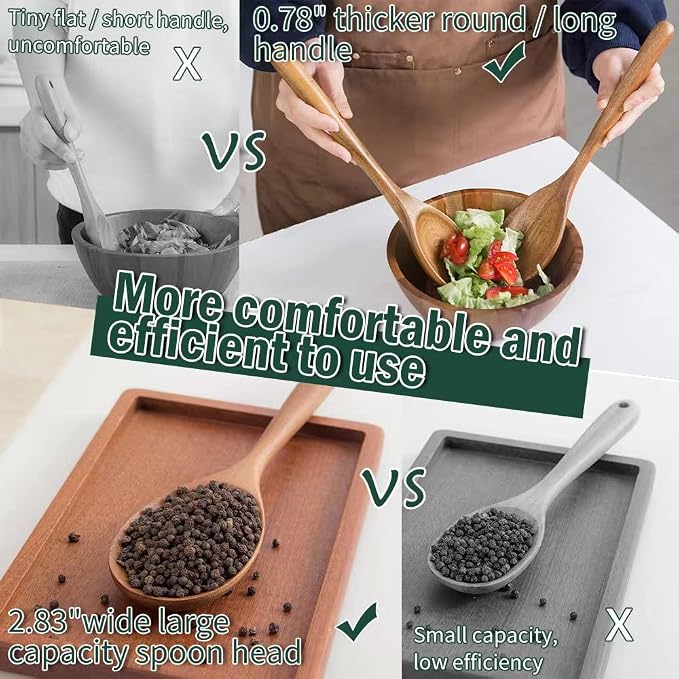 Wood Spoon, Healthy Acacia Wooden Cooking Spoons, Durable Kitchen Serving Spoon - Image 5