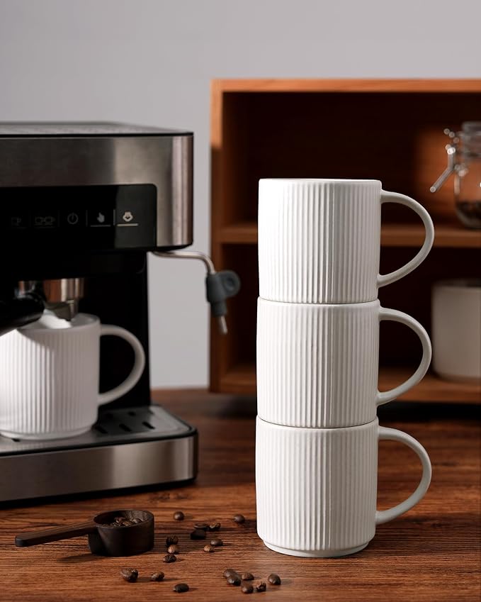famiware Coffee Mug Set for 4, Star 12 oz Catering Mugs Cup Set - Image 5