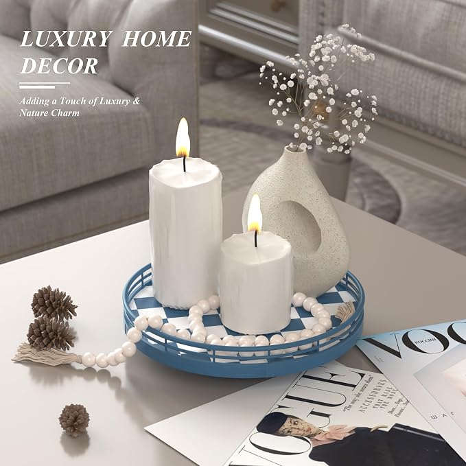 Blue and White Checkerboard Lazy Susan - Image 2