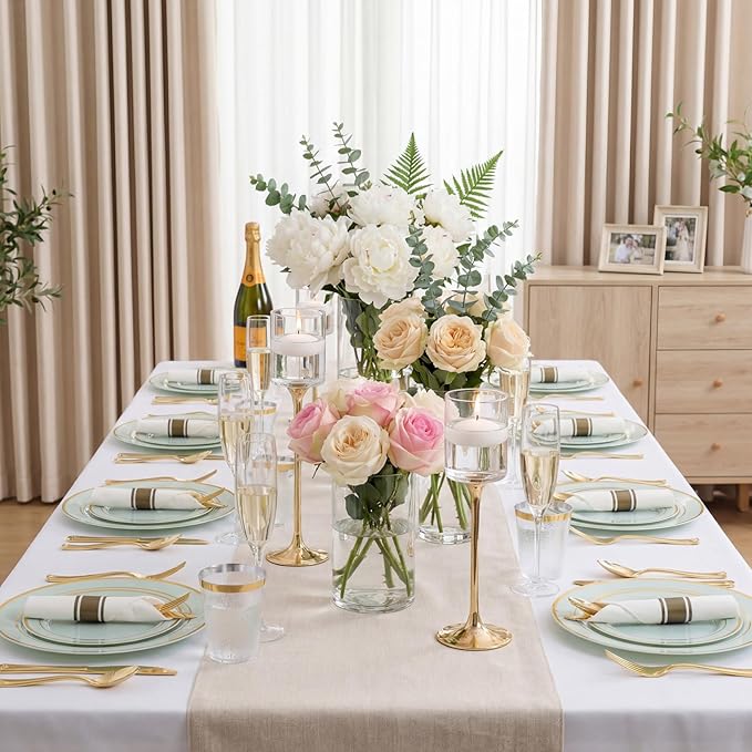 175PCS Sage Green Plastic Plates - Image 5