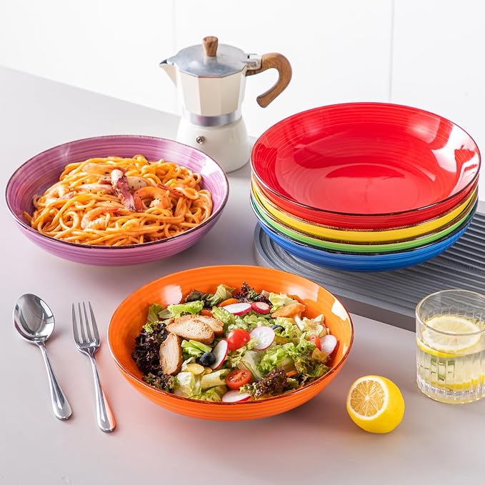 vancasso Bonita Pasta Bowls Set of 6, 50oz Large Salad Bowls - Image 7