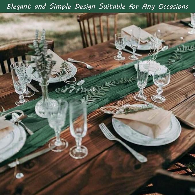12 Pack 13Ft Cheesecloth Table Runner 35x157 Inch Boho Gauze Table Runner - Image 7
