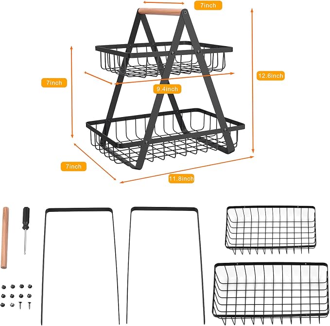 mahueeol 2-Tier Metal Fruit Basket - Image 6