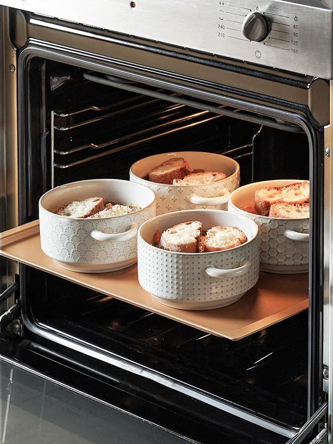 LE TAUCI Soup Bowls with Handles, 20 oz French Onion Soup Crocks, Stackable - Image 5