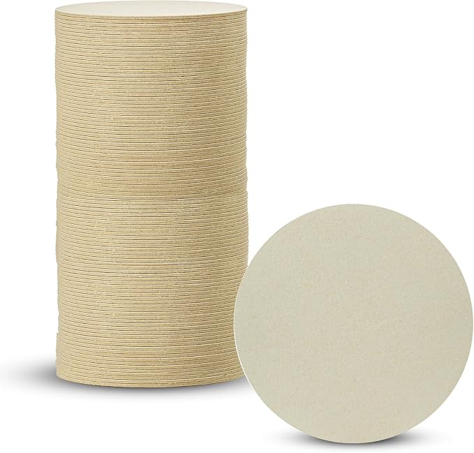 MT Products 4" Blank Off-White Heavyweight Round Paper Coasters by MTProducts