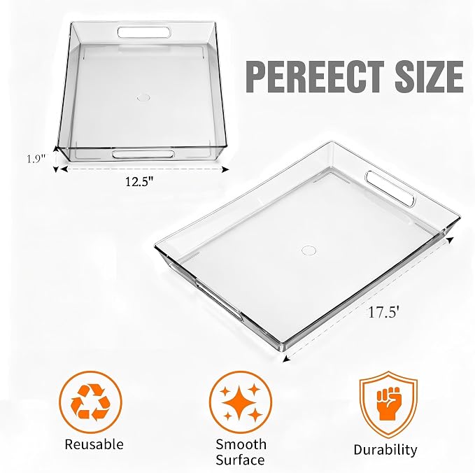 Clear Plastic Serving Tray - Image 2